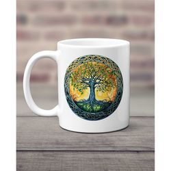 celtic tree of life mug, zen design, tree of life coffee mug, celtic cup, celtic gift, celtic decor, nordic mug, tree of