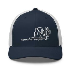 wander more desert modern trucker cap available in several colors, great gift for friends and family