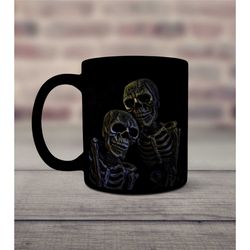 skeleton lovers, skeleton mug, skull mug, goth mug, spooky mug, horror coffee mug, horror mug, skeleton gift, skeleton c