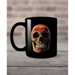skull mug, creepy skull coffee mug, horror lover gift, skull cup, skull lover gift, spooky mug, skull coffee cup