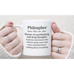 philosopher noun mug: master of overthinking and deep thoughts - philosopher gift, graduation gift , 11 ounce ceramic co