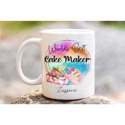 world's best cake maker mug, cakemaker gift mug, funny mug, custom mug, perfect gift for best cake maker, personalised m