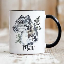 snow leopard mug - personalised mug