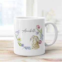 personalised mug - personalised ceramic mug - spring bunny