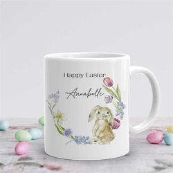 personalised easter mug - personalised ceramic mug - spring bunny