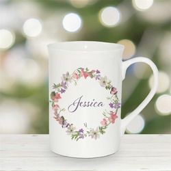 personalised mug - meadow bloom - bridesmaid gift
