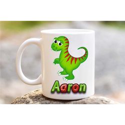 Personalised Dinosaur Mug , Kids Dinosaur Mug, Birthday Gift Mug