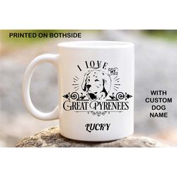 great pyrenees personalised dog mug, image printed coffee mug, custom coffee mugs, custom mug