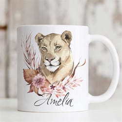 lioness mug - personalised lioness mug - personalised mug