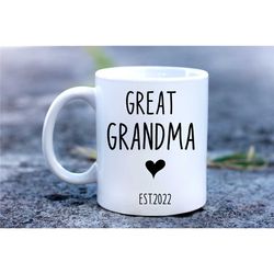 great grandmother mug, pregnancy announcement, great grandma mug,  customised mug, personalised gift, custom name and es
