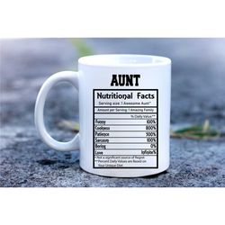 best aunt nutrition fact coffee tea mug | future best aunt coffee mug gift for aunt birthday disney aunt mug,