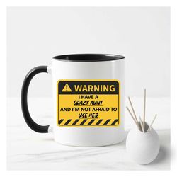 auntie warning mug | birthday gift for her mug | funny auntie coffee cup | rude aunt mu,g | niece nephew birthday mug