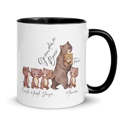 grandma bear mug, nana mug, custom grandma mug, mom birthday mug, grandma bear and cubs, new grandma mug, custom birthda