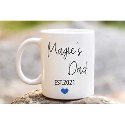 dad mug with child name, father's day mug, gift for dad, papa mug, birthday gift, personalised mug,