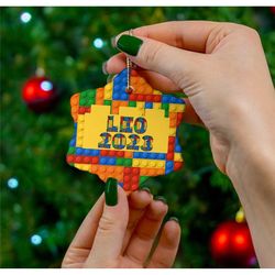 personalized building block ornament custom name date ornaments year christmas ornament personalized boys ornament 2023