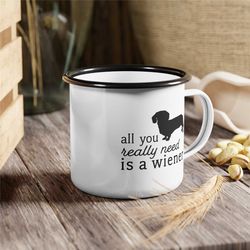 dachshund enamel mug campfire mug funny pet mugs camping mugs coffee cup doxie mom gifts for dachshund owner funny dog m