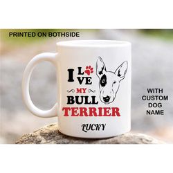 bull terrier personalised dog mug, custom coffee mugs, custom mug