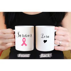 breast cancer survivor gift, cancer fighter gift,cancer encouragement gift, custom name mug, personalised home gift