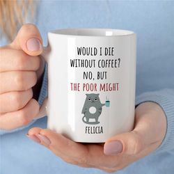 custom social worker mug, cat, personalized gift for case managers, family therapy, bcba birthday, cbt work, aba appreci