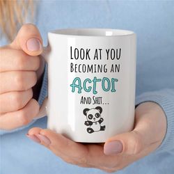 future actor mug, panda, gift for entertainer to be, coworker birthday, job appreciation, for men & women, thank you, be