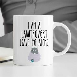 introverted lawyer mug, cat motif, gift for attorney, appreciation, coworker birthday, mom/dad, thank you, student, men/