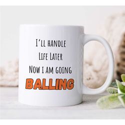 mug for baller, b-ball gift for boyfriend, sports mug for coach, cup for hooper, birthday present for basketball fans, m