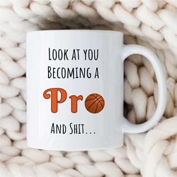 mug for pro hooper, funny b-ball cup, gift for basketball coach, ball sport, for boys, birthday present, men's gift, fan