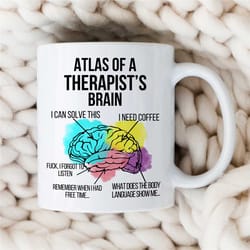atlas of a therapists brain, mug for counselor, family therapy appreciation, bcba thank you, cbt birthday, aba work, for
