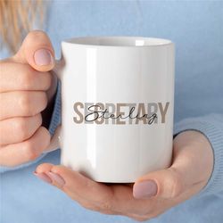 personalized secretary mug, simple custom gift for assistant, coworker birthday, receptionist, work anniversary, thank y