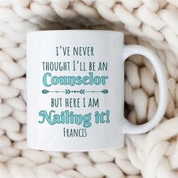 personalized counselor mug, graduation, custom gift for therapist, bcba birthday, cbt work, aba, family therapy apprecia