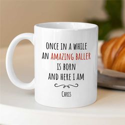 personalized 'amazing baller' mug, birthday custom sports gift, unqiue fan gift, boy/girl, men/women birthday present, f
