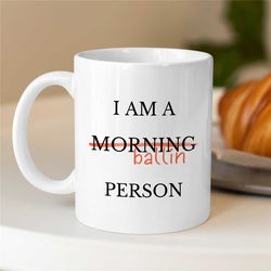 mug for hooper, funny morning person b-ball cup, gift for basketball coach, ball sport, for boys, birthday present, men'