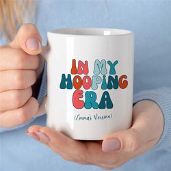 custom 'in my hooping era' basketball mug, personalized gift with name, unique coach gift, fan, sports mug, birthday pre