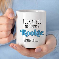 funny rookie baseball player mug, simple cup for fan, quote, pitcher boyfriend, for him/her, coach, men, batting nephew,