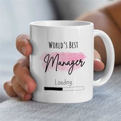 world's best manager loading, gift for boss, coworker birthday, job appreciation, work office decor, profession, for him