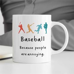 introverted baseball player mug, funny cup for fan, pitcher boyfriend, for him/her, coach, men, batting nephew, softball
