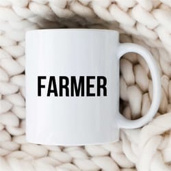 simple farmer mug, bold font, gift for agronomist, nature lover, garden owner, employee appreciation, housewarming, best