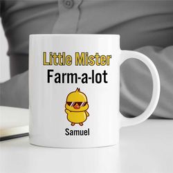 custom 'little mister farm-a-lot' mug, personalized gift for agronomists, cool chicken, nature lover, garden owner,emplo