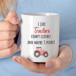 introverted farmer mug, tractor gift for agronomist, nature lover, garden owner, employee appreciation, housewarming, fr
