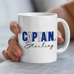 personalized captain mug, custom name gift for sailors, sea lover colors, husband appreciation, boyfriend thank you, men