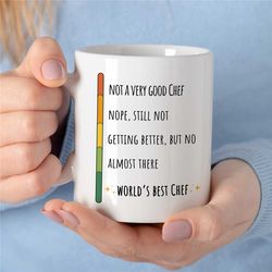 chef mug, vertical scale, gift for cook, gastronomy appreciation, funny, culinary school graduate, gourmet, thank you, c