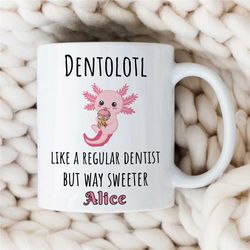 personalized dentist mug, custom dental cup, unique doctor birthday present, graduation gift, dentist retirement, hygien