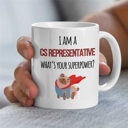 csr superhero mug, hero dog, gift for customer service rep, job appreciation, profession cup, colleague leaving, for him