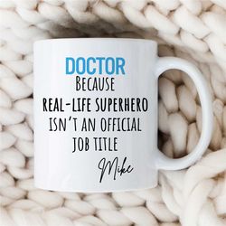 personalized physician gift, custom doctor mug, customizable hospital mug, unique surgeon gift, dad birthday present, em
