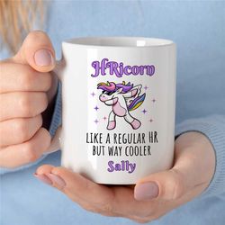 personalized 'hricorn' mug, custom gift for human resources, unicorn, team appreciation, for him & her, best friend, man