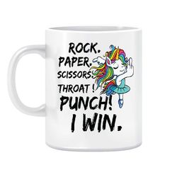Funny unicorn, throat punch, Gift for her Housewarming gift valentines gift Funny mug Cheeky gift Inappropriate gift