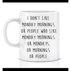 Mondays, mornings, cheeky mug, Crazy cat lady, Gift for her Housewarming gift valentines gift Funny mug Cheeky gift Inap