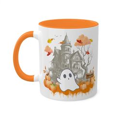 cute ghost mug, 11oz, its fall yall mug, gift for halloween, cute fall mug, fall decor, thanksgiving gift, autumn decor