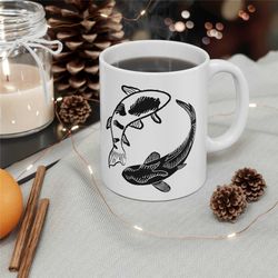 yin and yang mug, anime lover, anime gift, japanese culture, japanese art, japanese gift, gamer gift, kawaii gift cerami