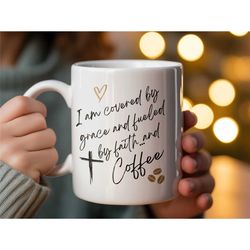 love & faith inspired coffee mug, heart and coffee beans design, perfect gift for coffee lovers, unique ceramic cup